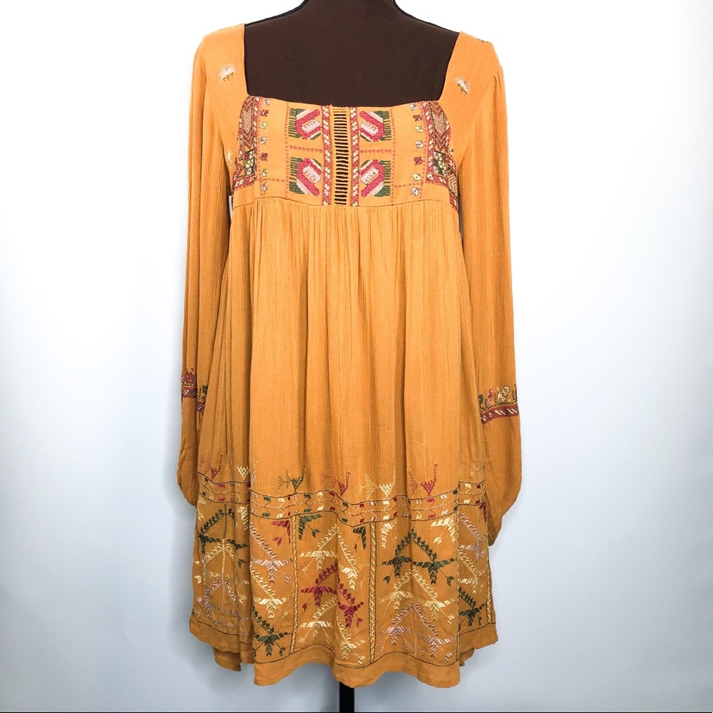 FREE PEOPLE Rhiannon Embroidered Long Sleeve Dress